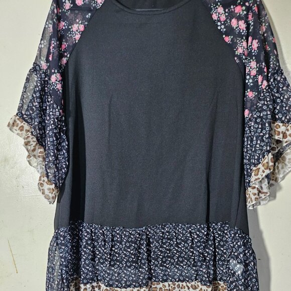 Tops - Frill Printed Blouse